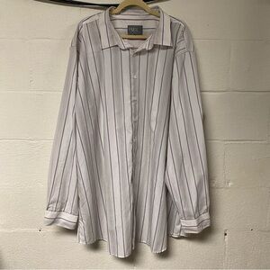 Fuse Men's Striped Long Sleeve Button-Down Shirt Size 4XLT